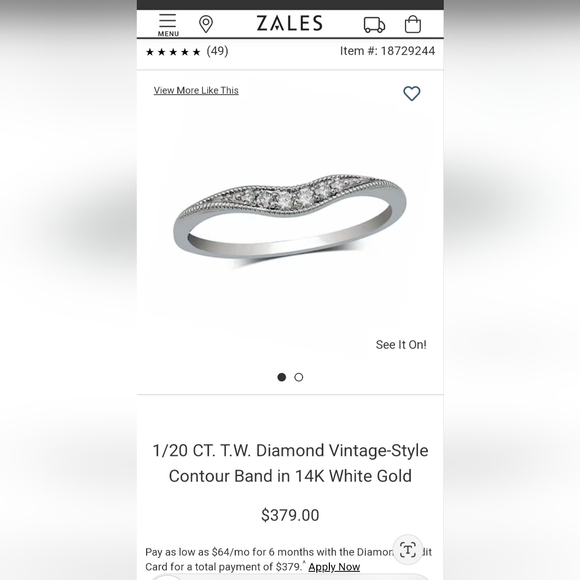 🛑SOLD🛑ales Set of 2 Diamond Accent Vintage-Style Contour Bands in 14k White - Picture 2 of 10